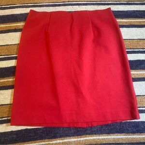 J.Jill Red Pencil Skirt Mini Short Stretch Elastic Waist 2 Petite Bold Christmas